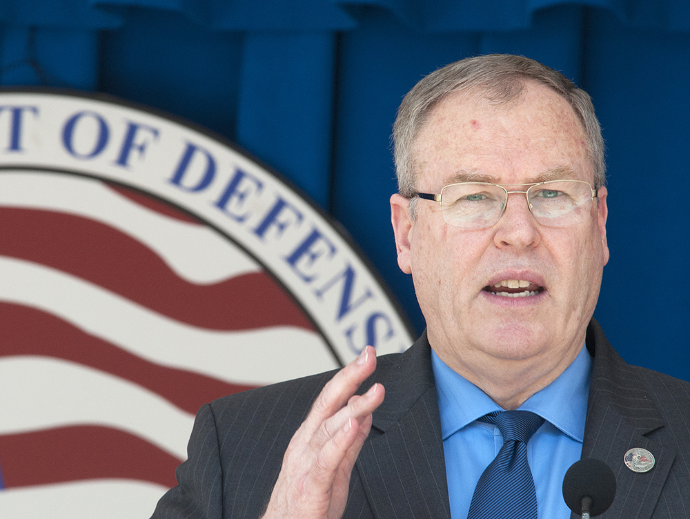 Robert O. Work speaks at the Public Service Recognition Week ceremony