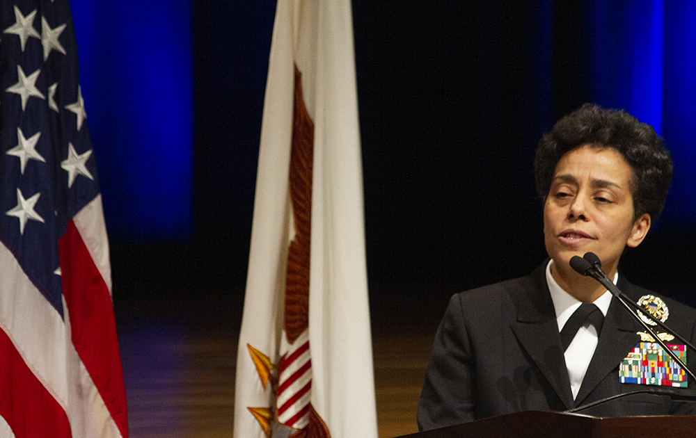 Admiral Michelle Howard speaks at a Martin Luther King, Jr. event