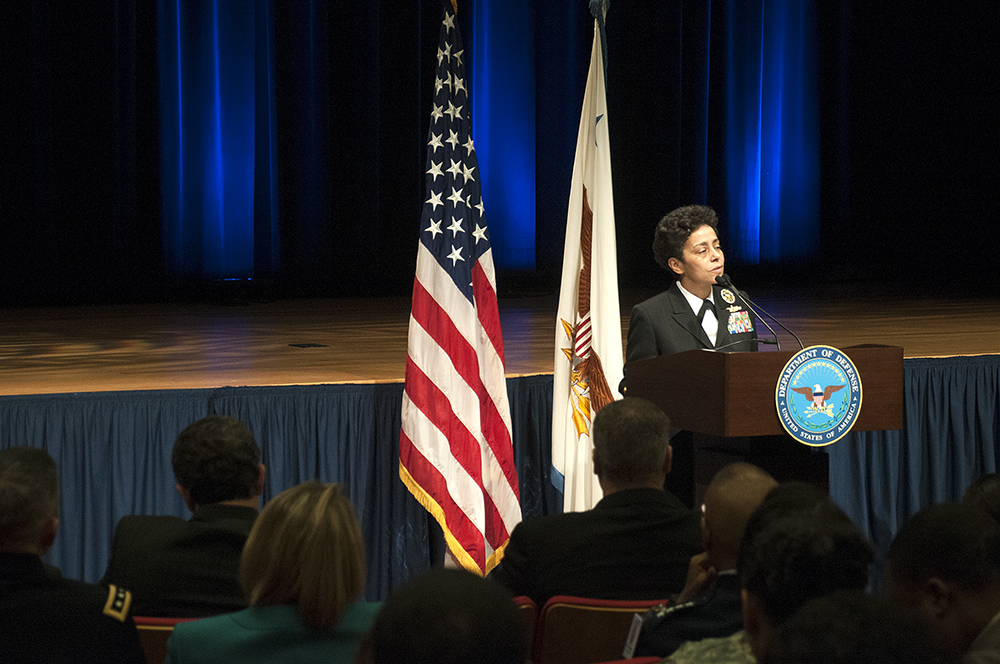 Admiral Michelle Howard speaks at a Martin Luther King, Jr. event