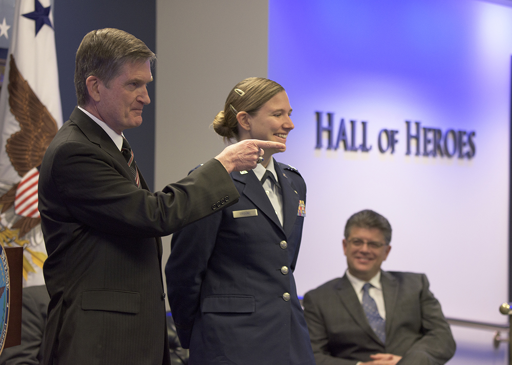 Michael T. Mahar speaking at his swearing-in ceremony as DoD Senior Intelligence Oversight Official