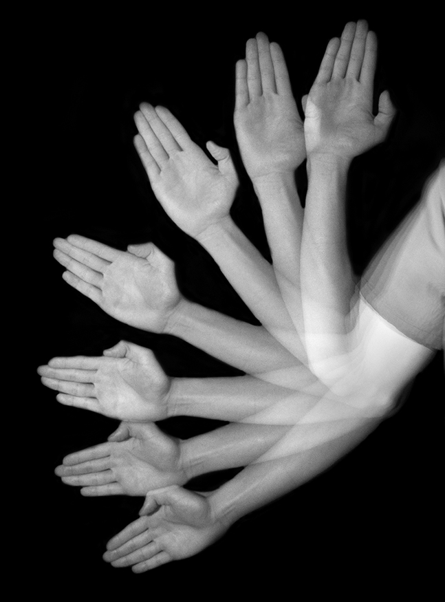 Range of motion of an arm moving from up to down