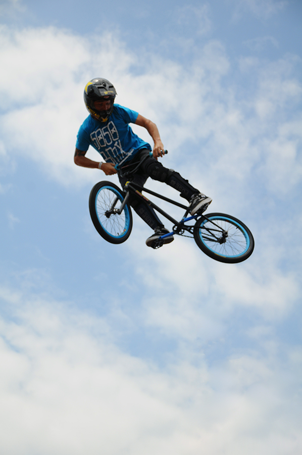 BMX rider in a ramp competition at the East Coast Surfing Championship