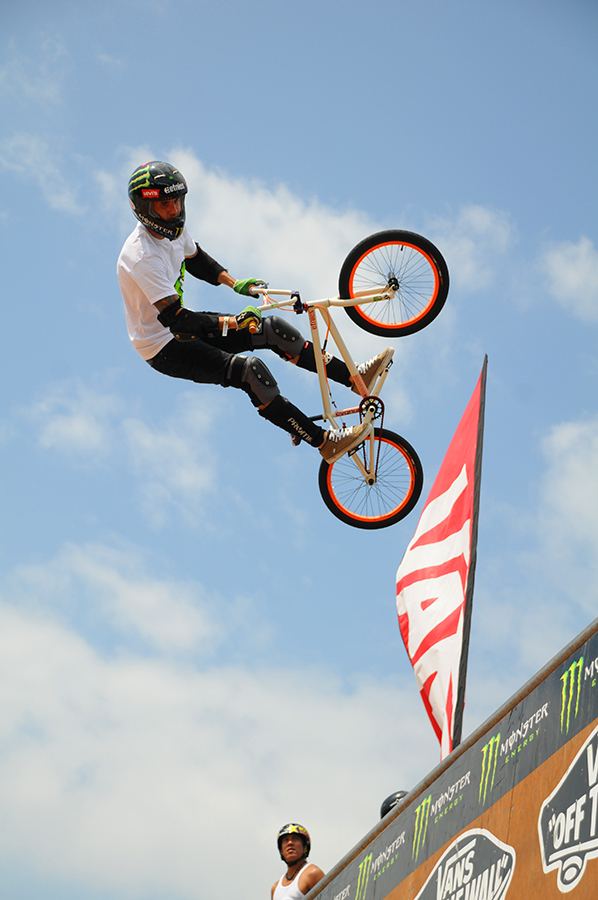 BMX rider in a ramp competition at the East Coast Surfing Championship