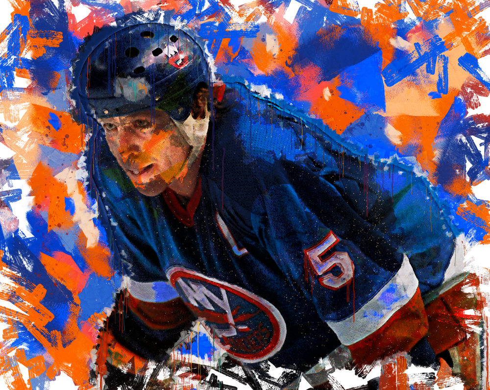 Photo illustration of Denis Potvin of the New York Islanders