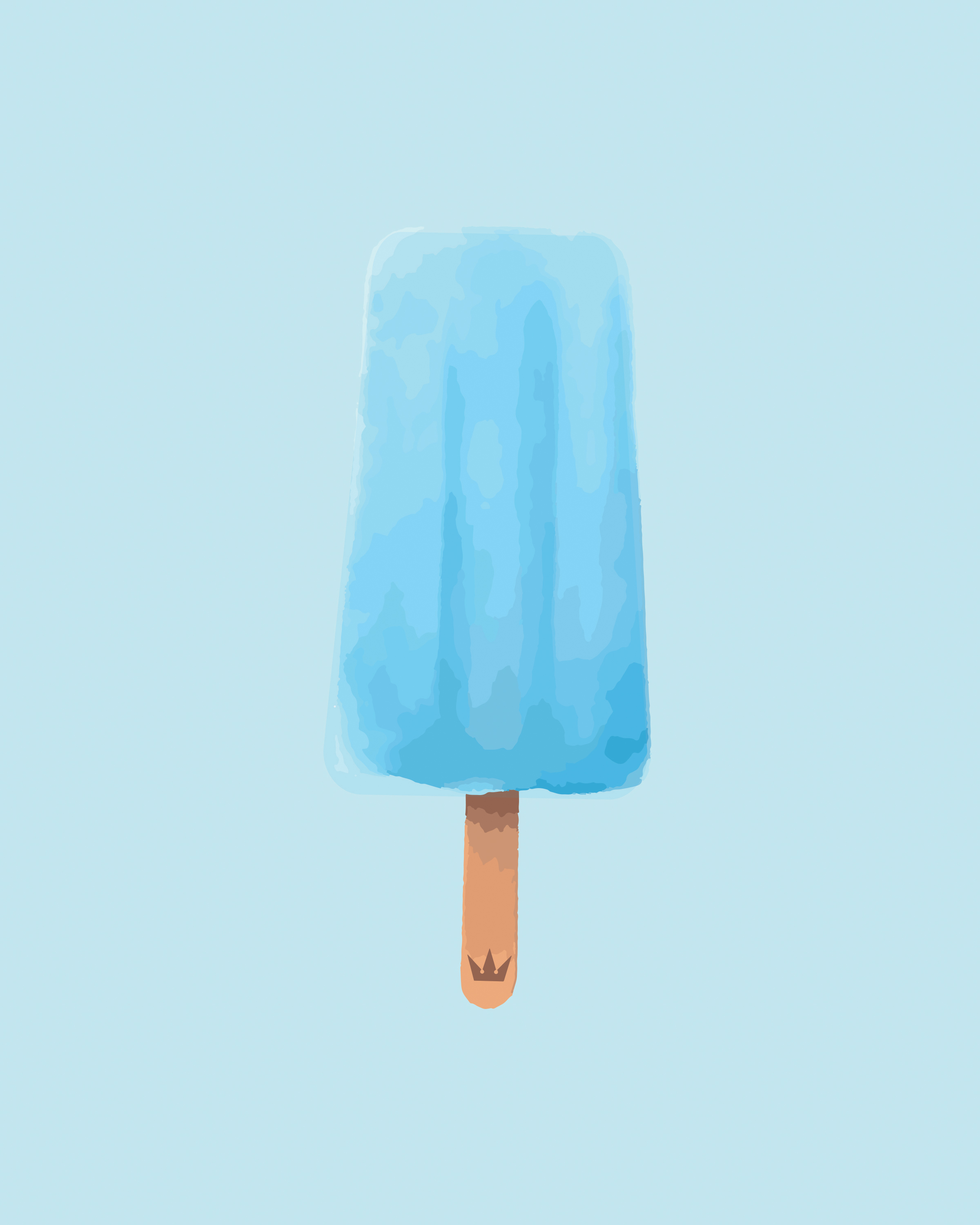 Graphic illustration of a sea salt ice cream popsicle from Kingdom Hearts