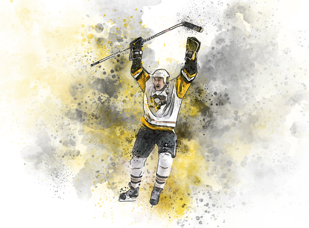 Photo illustration of Mario Lemieux of the Pittsburgh Penguins