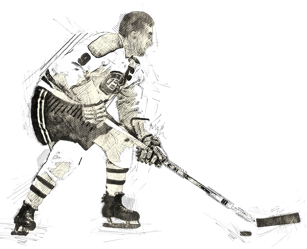 Photo illustration of Maurice Richard of the Montreal Canadiens
